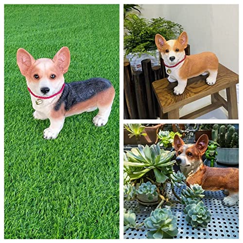 Homdsim Garden Corgi Statue Dog Figurines Indoor/Outdoor Garden Landscaping Sculpture For Patio, Yard Or Lawn Flower Pots Balcony Ornaments #TOP4