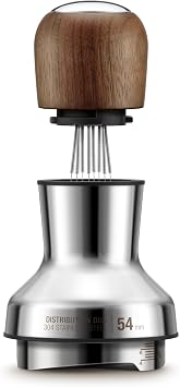 Sage - The Distribution Duo 54mm - 2-in-1 Coffee Distributor & Leveler, Adjustable Pins & Height, Compatible with 54mm Sage Portafilters - Premium Walnut | 2-in-1 Coffee Distributor and Leveller, 8 Adjustable Pins, Angled Blades, Walnut, For 54mm Sage Portafilters