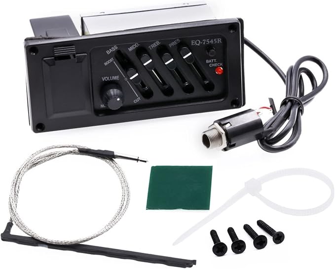 Ecualizador profesional 4 bandas para guitarra acústica miniatura 9
