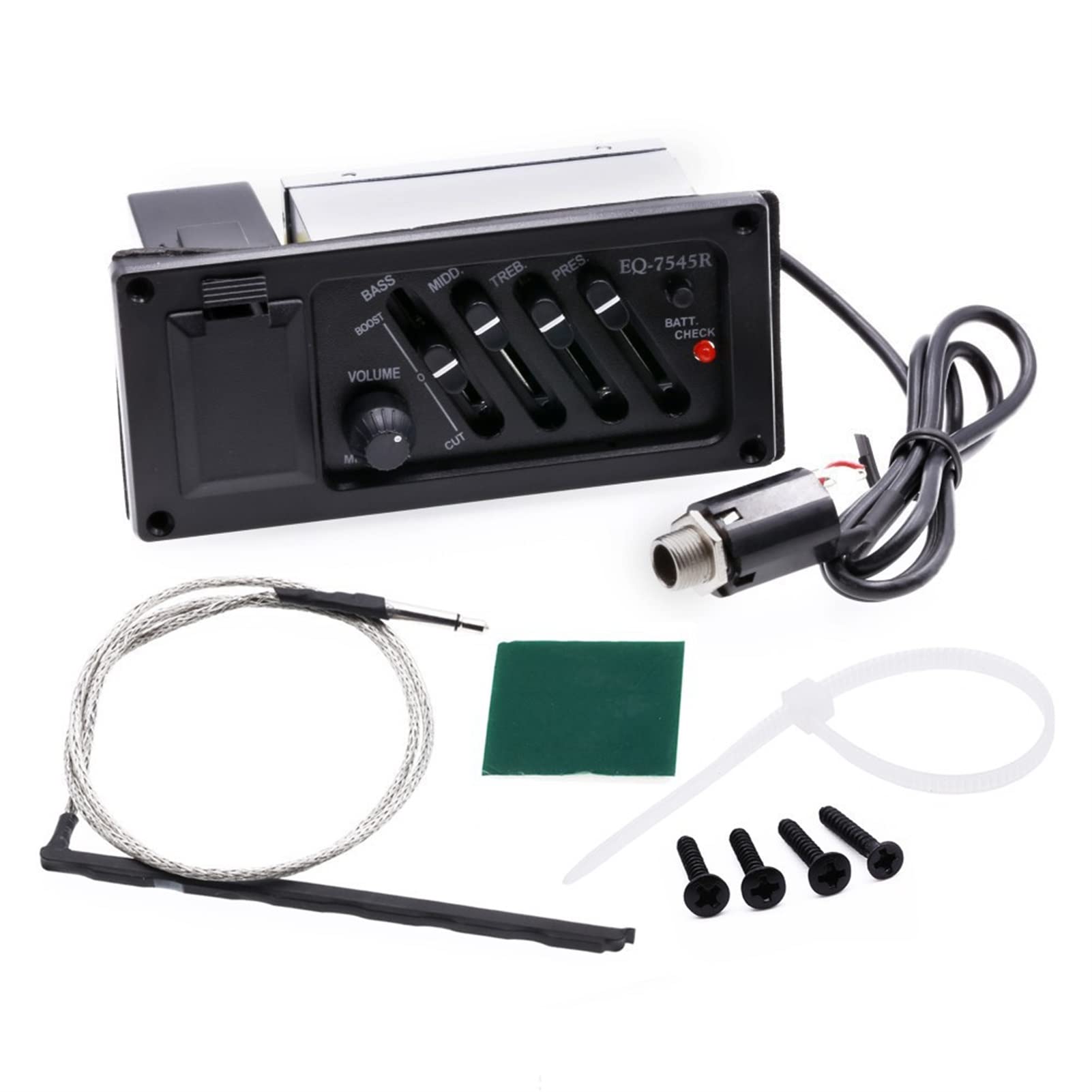 3 Band EQ Preamp Piezo Pickup for Acoustic Guitar Bass Mid Treble Control Acoustic Electric Preamp System - Image 2