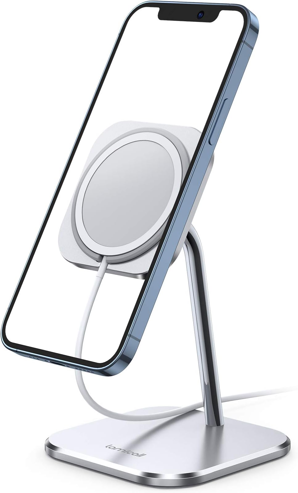 Phone Stand for Apple 15W MagSafe Charger - [Charger Not Included] 360 Rotation Adjustable Aluminum Charging Holder Dock for Desk, Compatible with iPhone 17 16 15 14 Air, Pro, Pro Max, Plus