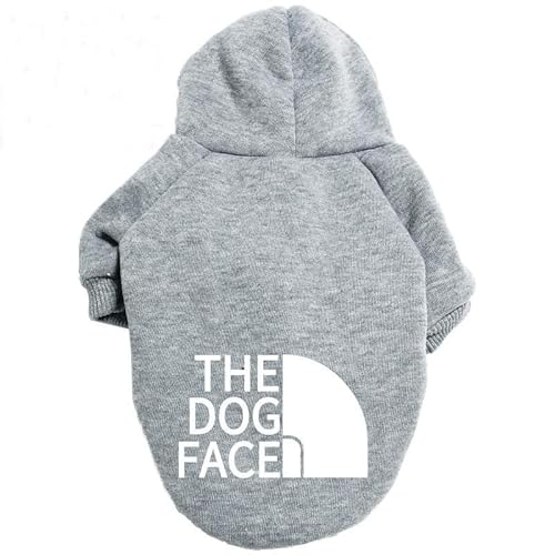 The Dog Face Warm Dog Sweater – Solid Colors Dog Clothes, Dog Apparel with Hood, Suitable for Small to XLarge Dogs, Available in Red, Blue, Black, Gray, Yellow, and Pink (Gray, 4X-Large)