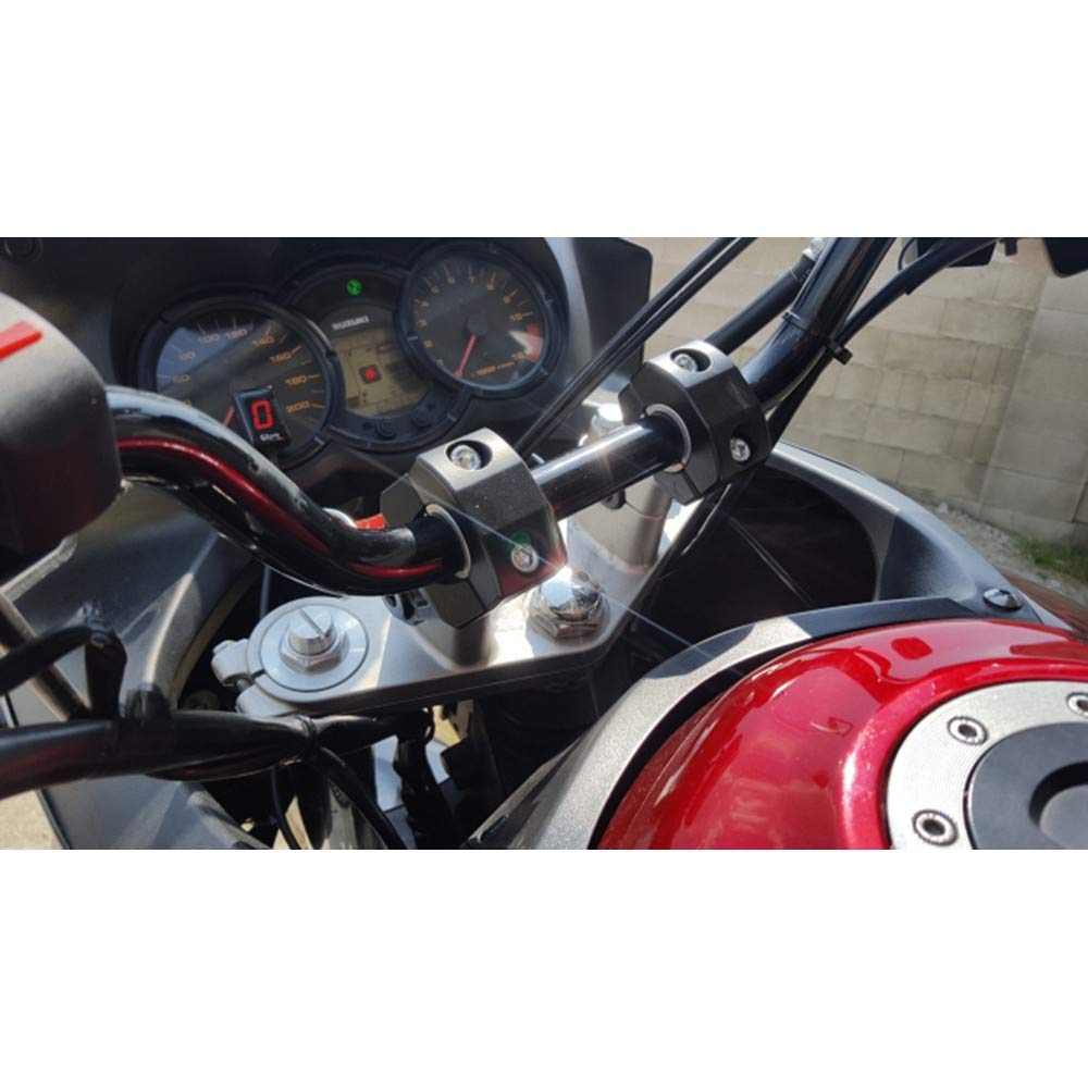 Rehausseurs De Guidon Moto VOANZO - Lot De 2, Universels 22-28mm, Alliage Aluminium Rouge