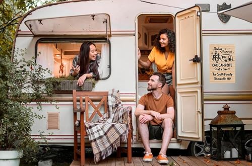 Personalized Making Memories One Campsite At A Time Sign Custom Name Rustic Farmhouse Camping Camper Rv Trailer Metal/Wood Plaque Art Wall Decor For Indoor/Outdoor #TOP4