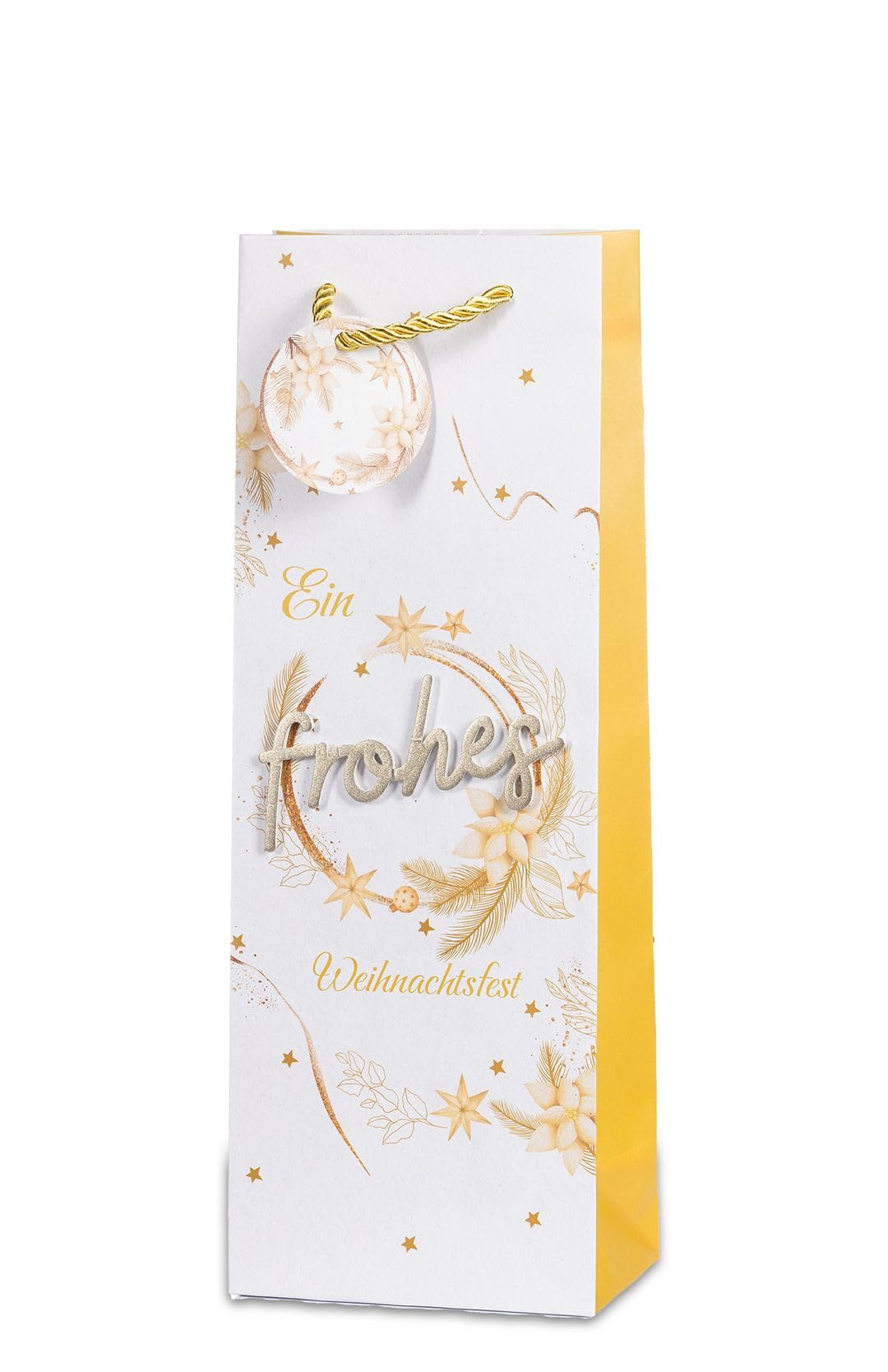Laro Premium Line Weinflaschentüten Geschenktüten Weihnachten/3d-Schriftzug 10/20/40/100stk Größe: H36x B13x T8,5x cm Flaschentüte, Anzahl:100, Muster Tüten:Weihnachten 3d Schriftzug