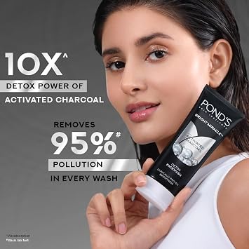 POND'S Bright Miracle With Activated Charcoal Facewash, 100g