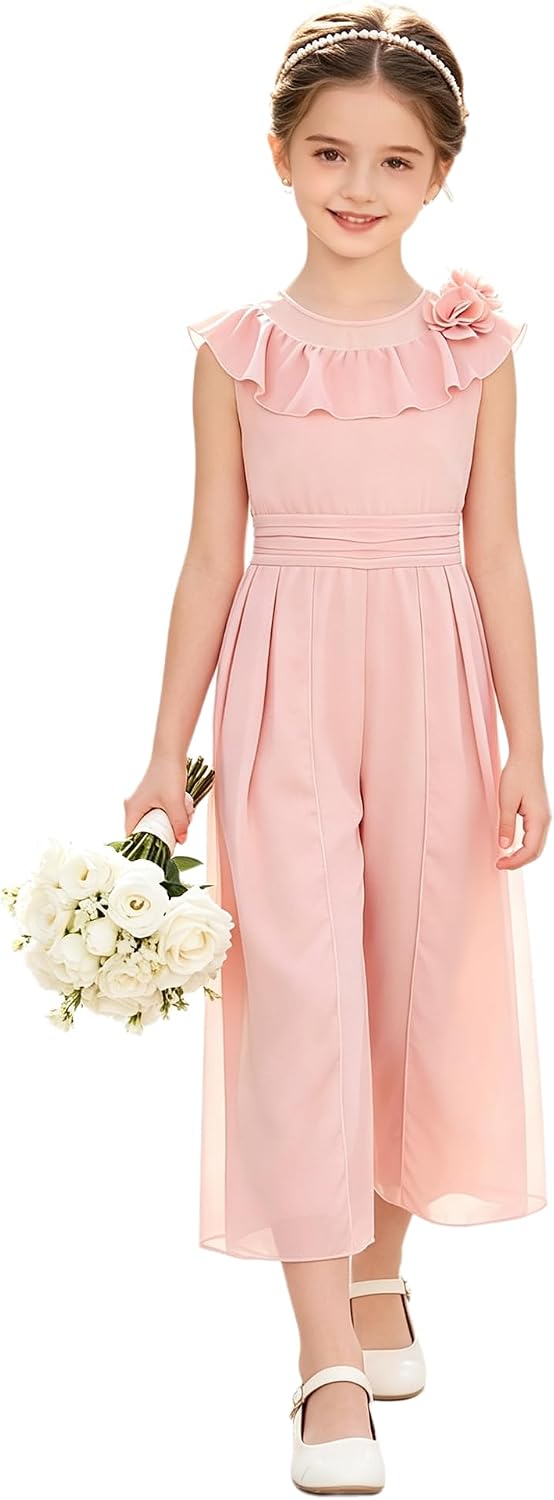 Jhaoyu Girl Chiffon Jumpsuit Formal Clothing for Excursion Gala
