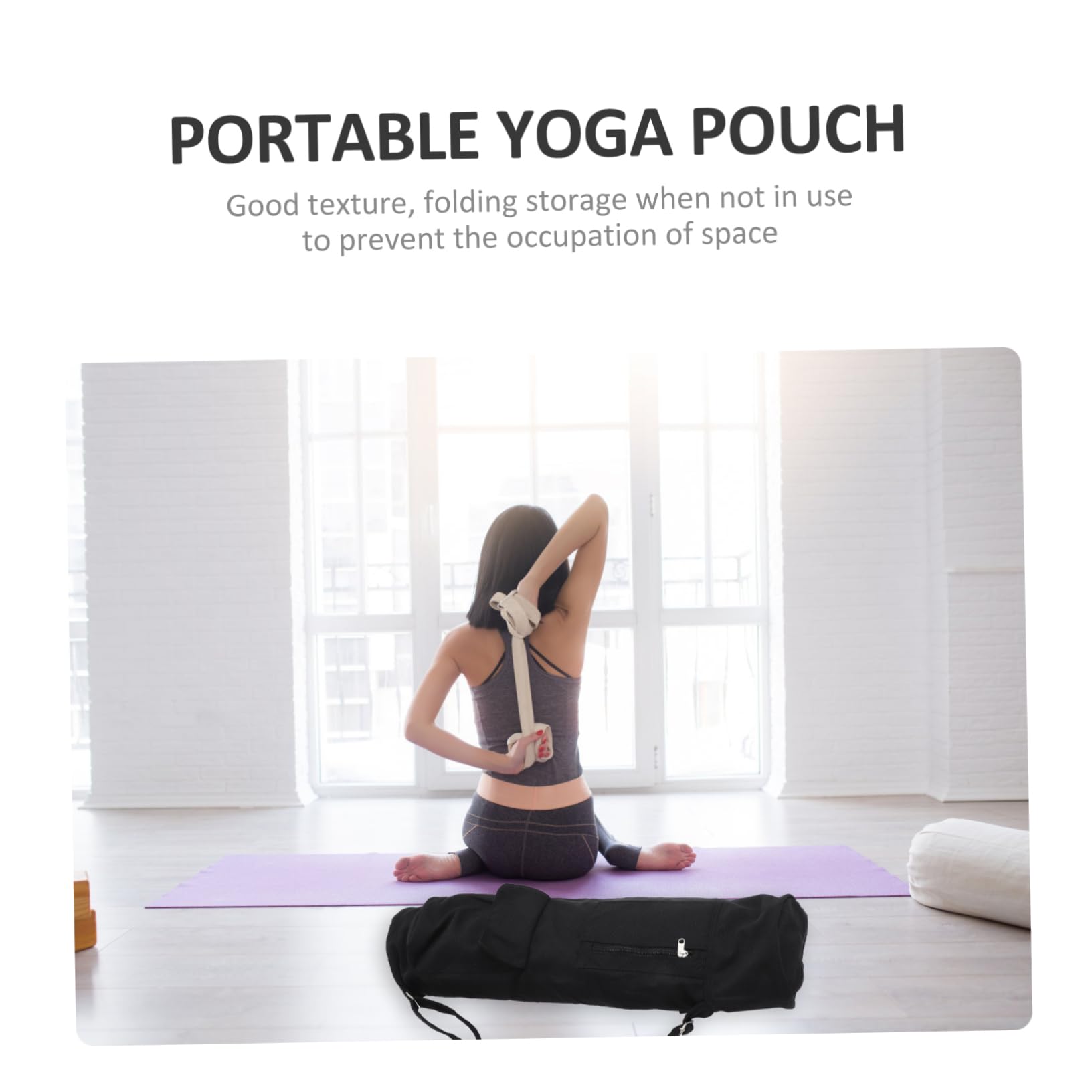 Bolsa para Esterilla de Yoga de Gran Capacidad Ligera y Fácil de Llevar, Hecha de Algodón y Lino, Ideal para Practicantes de Yoga y Uso Diario