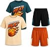Conjunto de Shorts Pro Athlete para Niño - 4 Piezas, Camiseta Cuello Redondo Manga Corta Dry Fit con Estampado y Shorts Deportivos para Niños (Tallas 8-16) 1