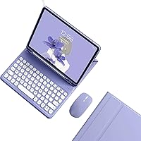 Vista 10 de Funda de teclado para Galaxy Tab S6 Lite de 10.4 pulgadas con teclado y mouse Bluetooth, cubierta de teclado desmontable de color caramelo, llave