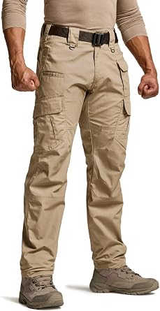 CQR Mens Tactical Pants, Water Resistant Ripstop Cargo Pants, Lightweight EDC Work Hiking Pants, Outdoor Apparel