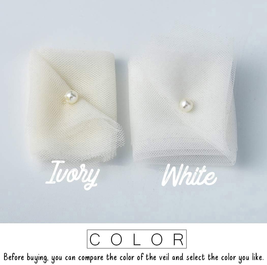 Unsutuo 1 Tier Bride Wedding Veil Ivory Fingertip Bridal Tulle Veil with Comb and Cut Edge - Image 2