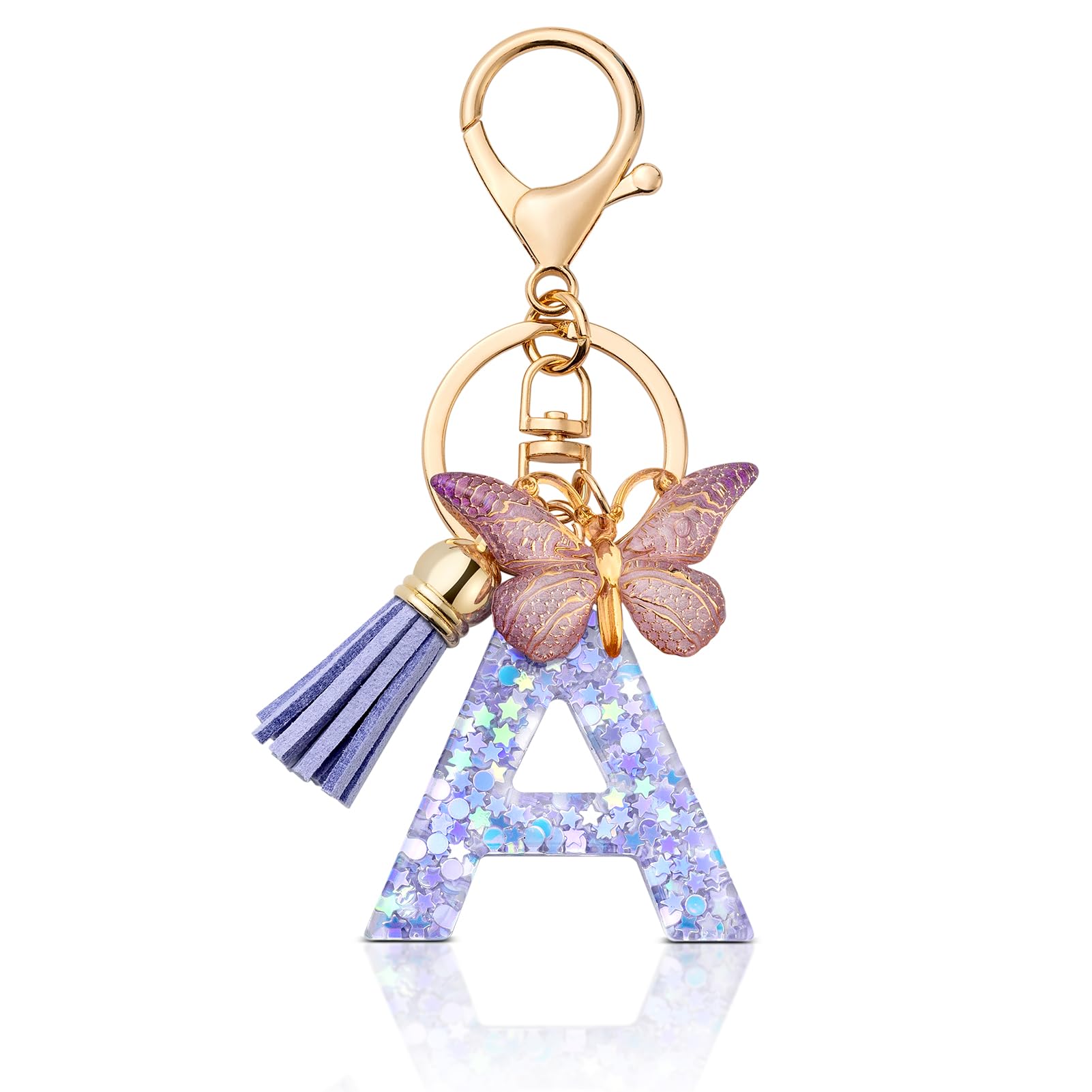 MORSUNBELA Schlüsselanhänger Buchstabe Mädchen Anhänger Schlüssel schlüsselbund Buchstaben mit Anfangsbuchstabe für Frauen Damen