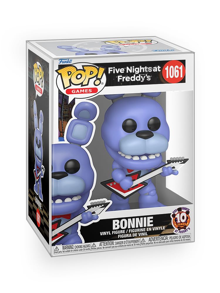 Epic Collectibles Pop Five Nights at Freddy's (FNAF) - Bonnie with Guitar 10th Year Anniversary Edition Vinyl Figure Bundle with Compatible Funko Box Protector