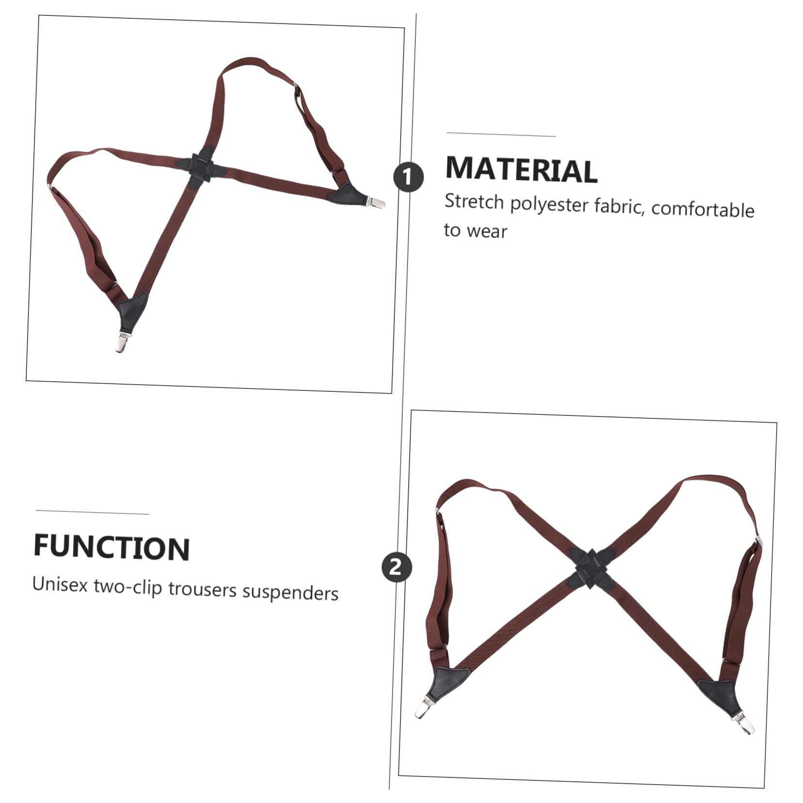 CALLARON Lot De 3 Bretelles Élastiques À Clipser Pour Pantalons Pratiques Et Décoratives Pour Hommes Et Femmes