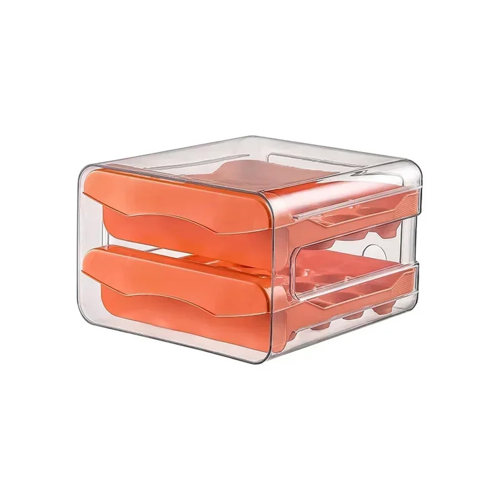 HXPFVCBHS Egg Rack Refrigerator Eggs Storage Box Holder Storage Box Egg Double-Layer Drawer-Type Eggs Box