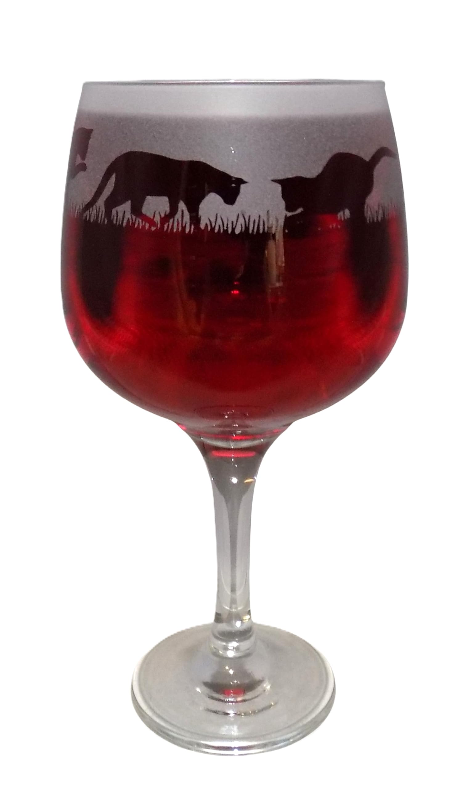 Hand etched 'CAT' gin glass and gift box- Unique & Personal gift for Cat owners! Cat gift for gin drinking owners!