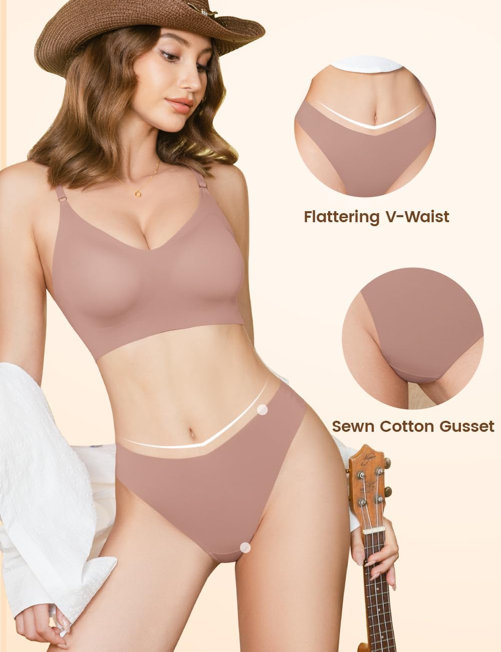 Seamless Thong Women with Cotton Sewn Gusset Mid Waist V-Shaped No Show Panties Cheeky Invisible Ladies Underwear - Image 3