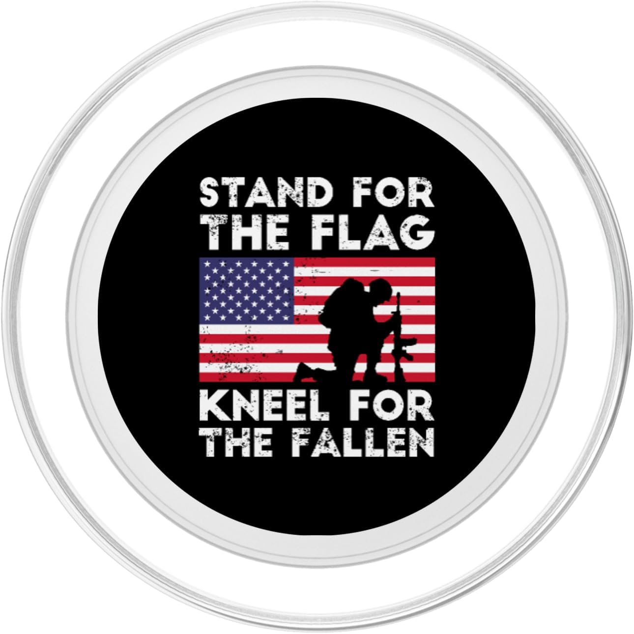 Patriotic Military Veterans Stand For Flag Kneel For Fallen PopSockets PopGrip for MagSafe