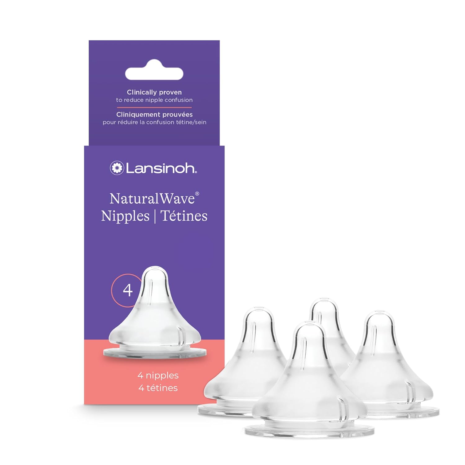 Lansinoh NaturalWave Baby Bottle Nipples (Medium Flow) Thumbnail