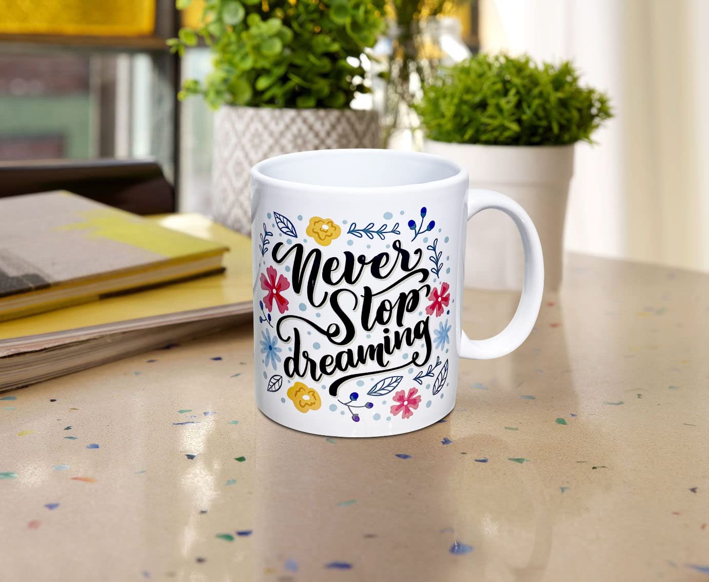 Lemon Tree Never Stop Dreaming Printed Mugs | Ceramic Mug for Tea and Coffee | Gift for Birthday, Anniversary and Home Décor (Set of 1)