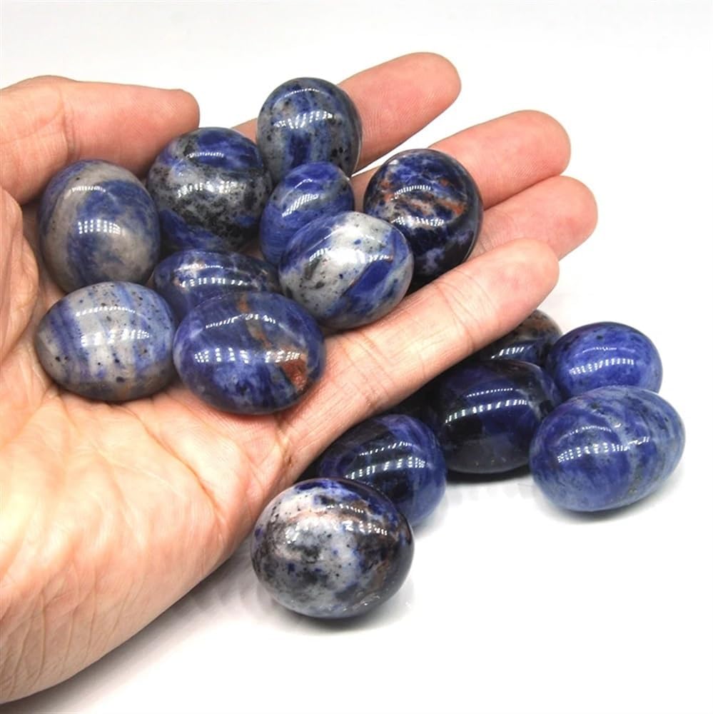KatLin Beautiful Natural Round Blue Sodalite Bulk Tumbled Stones Gravel Specimen Healing Crystals Mineral Gemstone Aquarium Home Decoration Gifts Ornaments (Size : 500g)