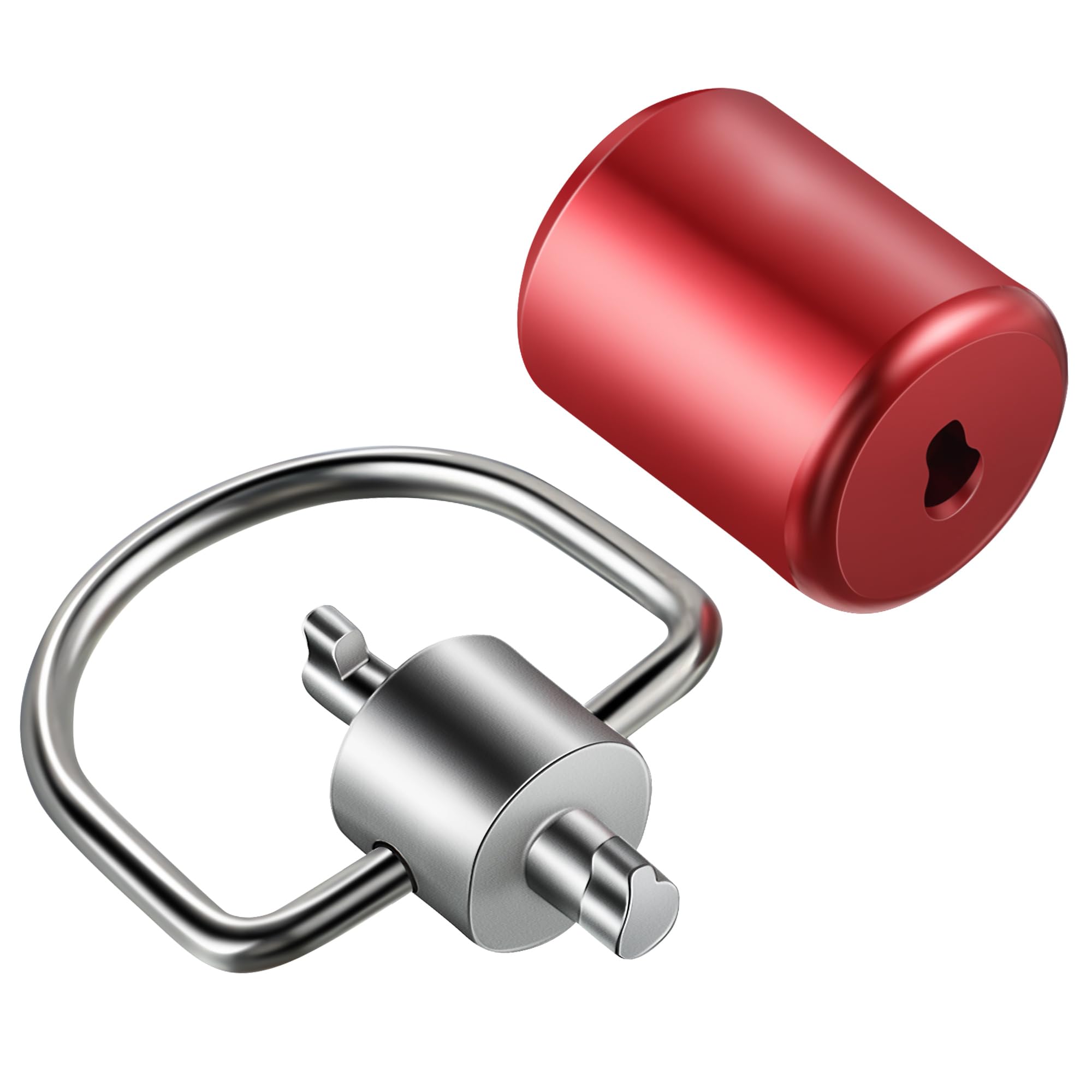 HVAC Locking Cap Key and 1/4" Cap, Compatible with R410A and R22 | Aluminum Refrigerant Locking Cap, Stainless Steel Universal Locking Cap Key, Ergonomic Design, Professional Tools