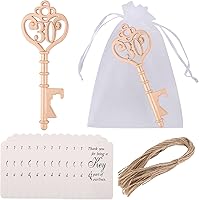 Vista 11 de Paquete de 50 abridores de botellas con 40 formas de llave, regalos y decoraciones de 40 cumpleaños (50, dorado 40)