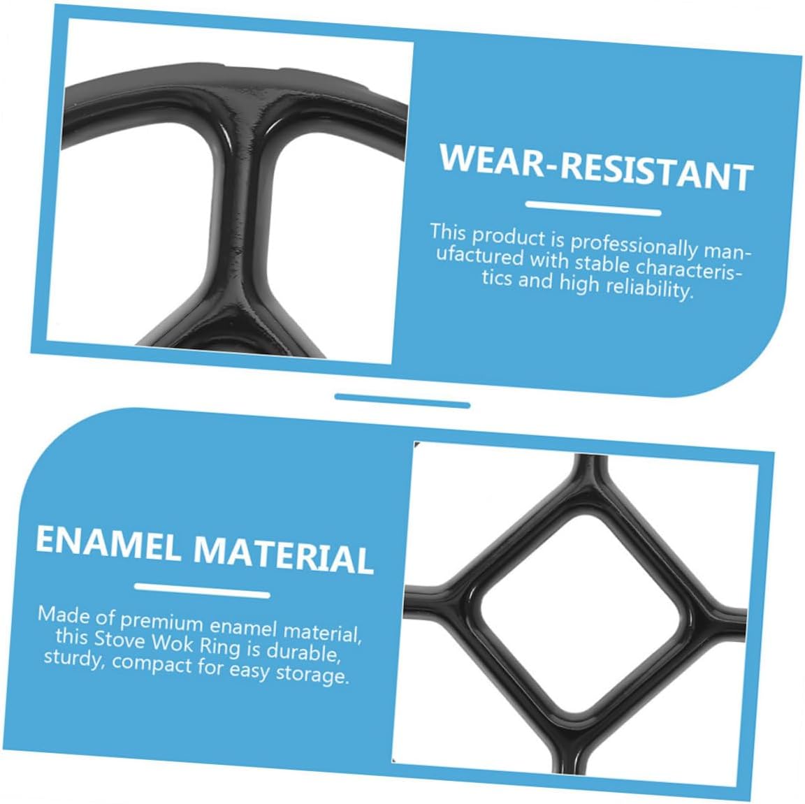 KICHOUSE 3pcs Enamel Wok Support Rings Slip Pot Rack for Gas Stove Cooking Accessory to Stabilize Small Saucepans and Pans Heat Retaining Design for Safe Use