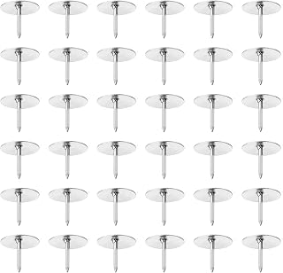 MUUZLL 500 Count Push Pins, Thumb Tack, Flat Push Pins, Silver Thumb Tacks, Standard Thumb Tacks Steel Point (Silver-500pc)