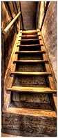 Vista 123 de 3D Pegatina de pared adhesiva para puerta - Poster de película de escaleras antiguas Premium PVC impermeable para pared de dormitorio y sala