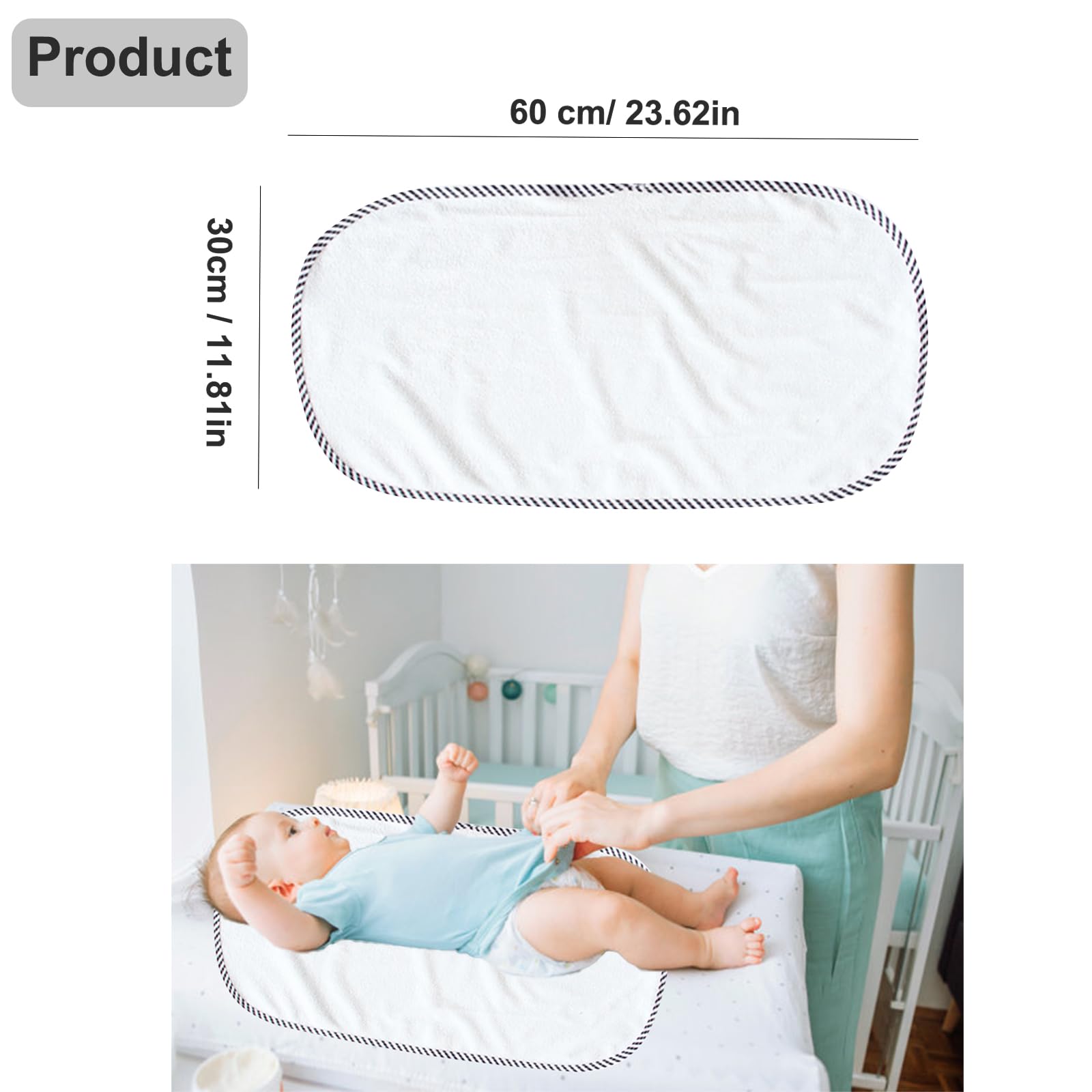 Fasciatoio in Rayon di Bambù - Fodera Impermeabile, Lavabile e Riutilizzabile - Set di 6 Pezzi per Bambino 30x60cm