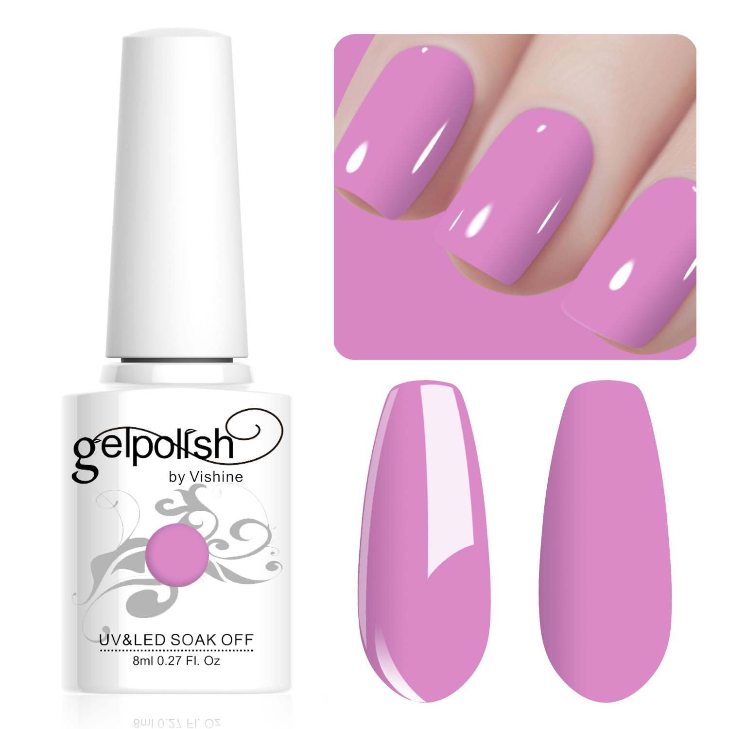Vishine Gel Nail Polish, 1Pcs 8ml Burgundy Gel Polish Soak Off UV LED Gel Nail Art DIY Gel Nail Manicure for Girls Women #080 — view 32