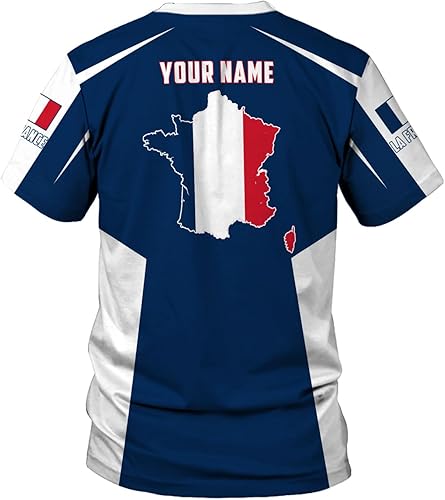 Miniatura 3 de Vybonz - Camisa personalizada de Francia para hombres y mujeres, Torre Eiffel París, camiseta con capucha de Francia, ropa de fútbol con bandera