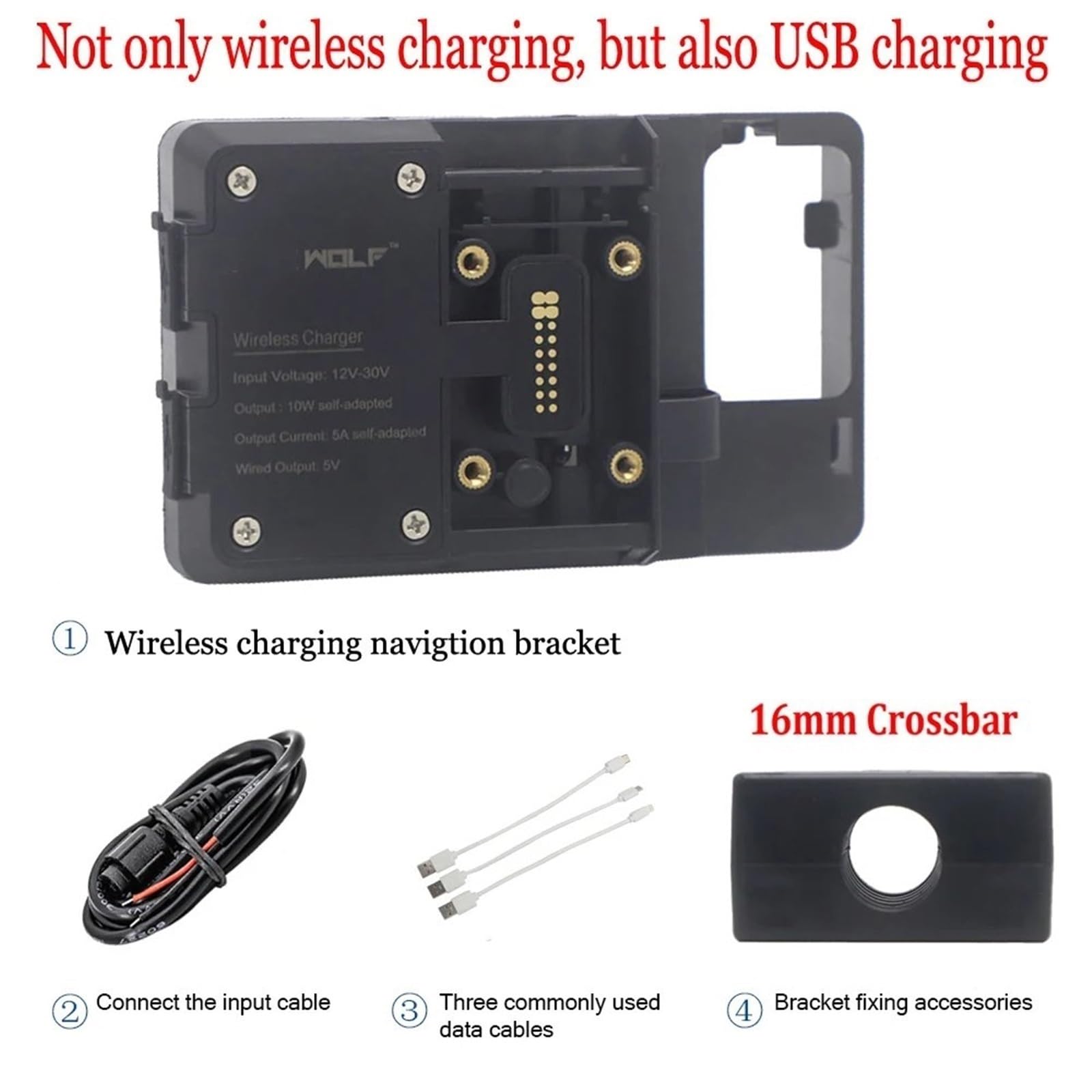 Support Guidonavec Avec Pour BMW R1200GS LC Et Pour Support Navigation Aventure R1250GS S1000XR R1200RS Chargeur USB Moto Support Téléphone Portable Support Support Support Telephone Velo(Wireless 16m