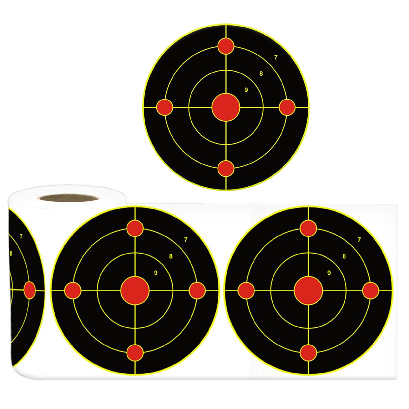Lawnrden Splatter Target 1 Roll(100Pcs) 6 Inch Yellow Effect Self-Adhesive Reactive Targets for Training, Exercising, Backdrop, Photo Prop, | Target Stickers