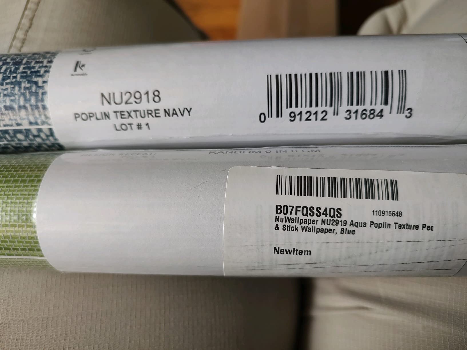 6/mo Finance NuWallpaper NU2918 Navy Poplin Texture Peel & Stick