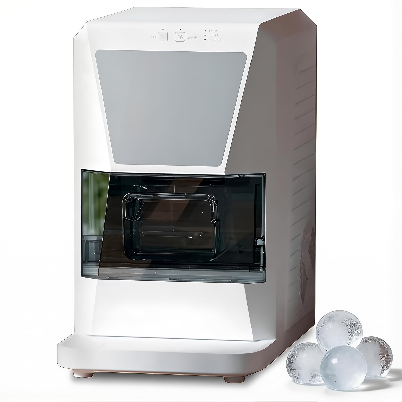 Eoweiot Spherical Ice Maker, Clear Ice Ball Machine, 42 Spheres Daily, Auto Self-Cleaning Countertop Ice Maker for Home or Bar Use (White)