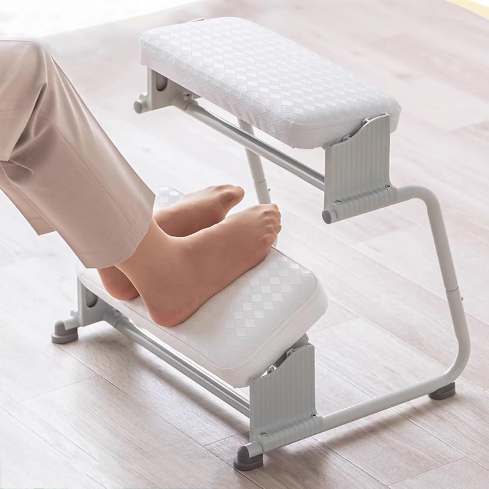 Reposapiés ergonómico debajo del escritorio, altura y ángulo ajustables, superficie antideslizante, taburete de doble escalón para sillas de juego de oficina y hogar