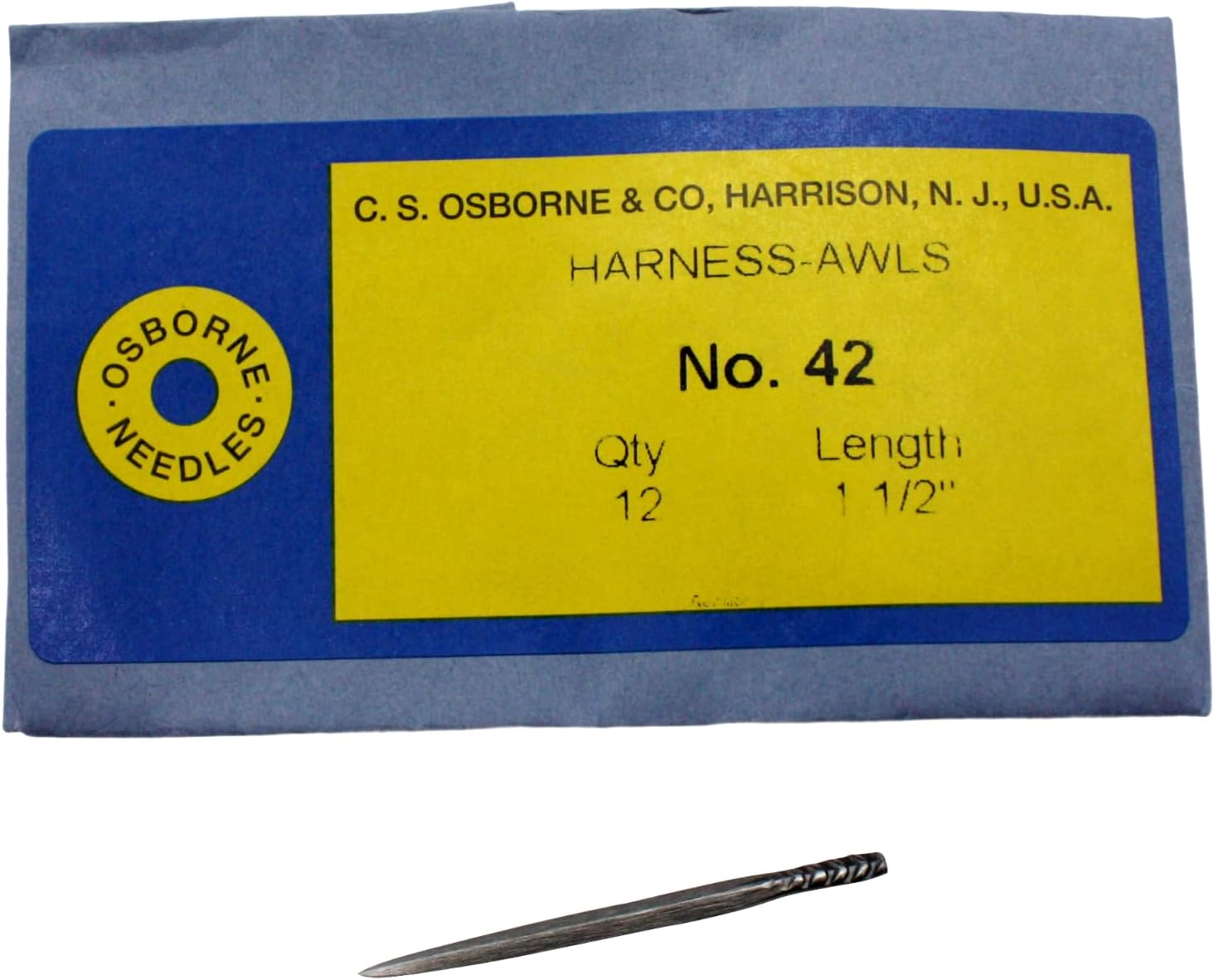 12 Pk. CS Osborne No. 42 Harness Awls, 1-1/2" Long