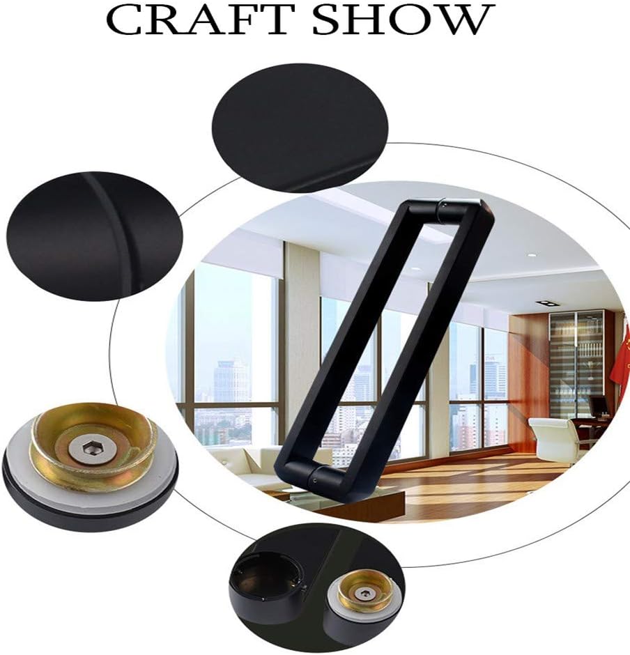 Sliding Barn Door Handle Set Commercial Rectangle H Shape Ladder Style Back to Back Stainless Steel Push Pull Handles Matte Black Finish 900mm Length