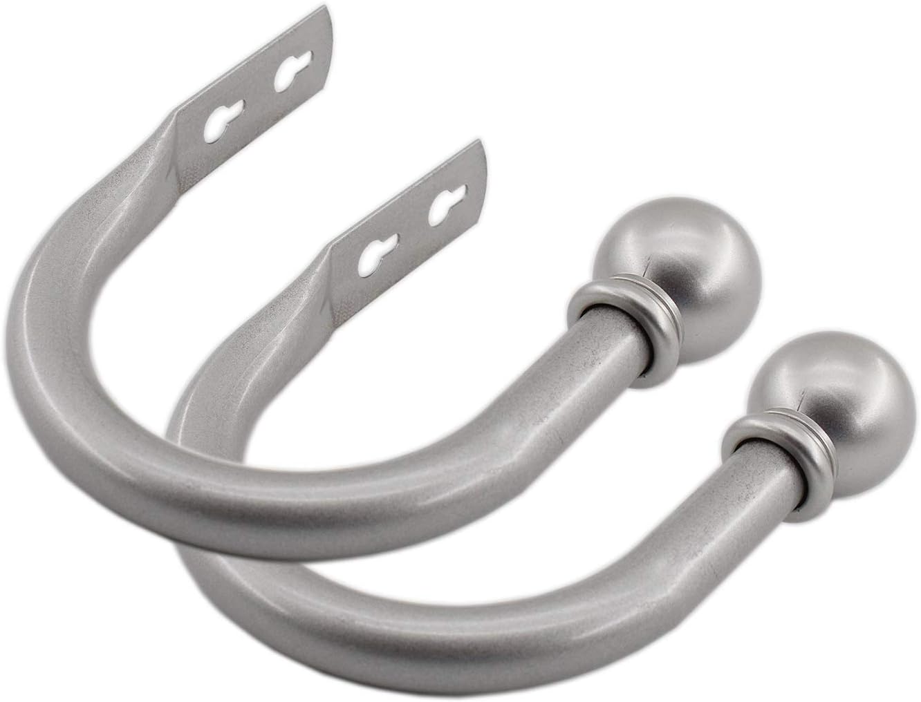 Decorative Curtain Holdbacks,ULIFESTAR Wall Mounted Window Drapery Tiebacks Hooks Drape Holdbacks Holders for Bedroom,Livingroom,Office with Installation Screws (Silver)