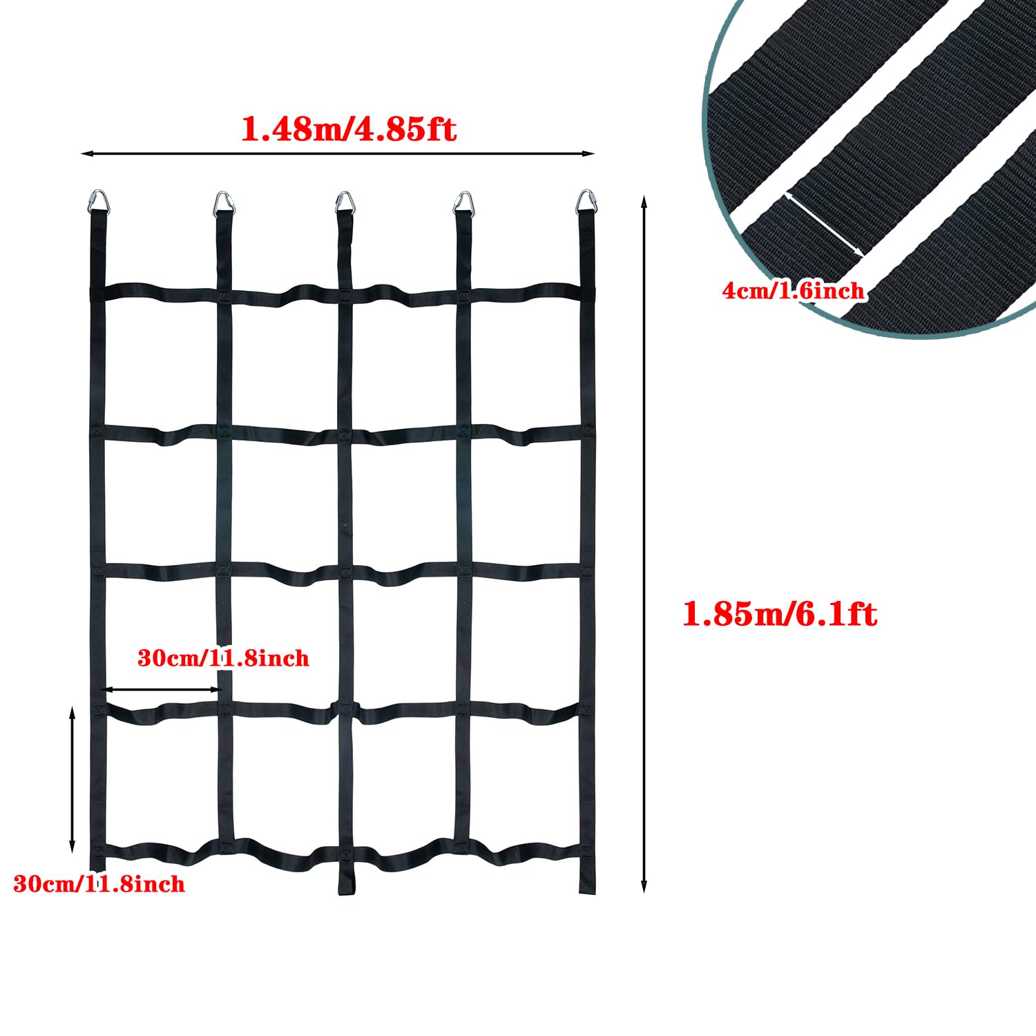 MONT PLEASANT Climbing Net for Kids Outdoor, Climbing Cargo Net, Playground Accessories, Kids Climbing Net Swing set Accessories for Jungle Gyms Playground Obstacle Course Training for Outdoor (Black)