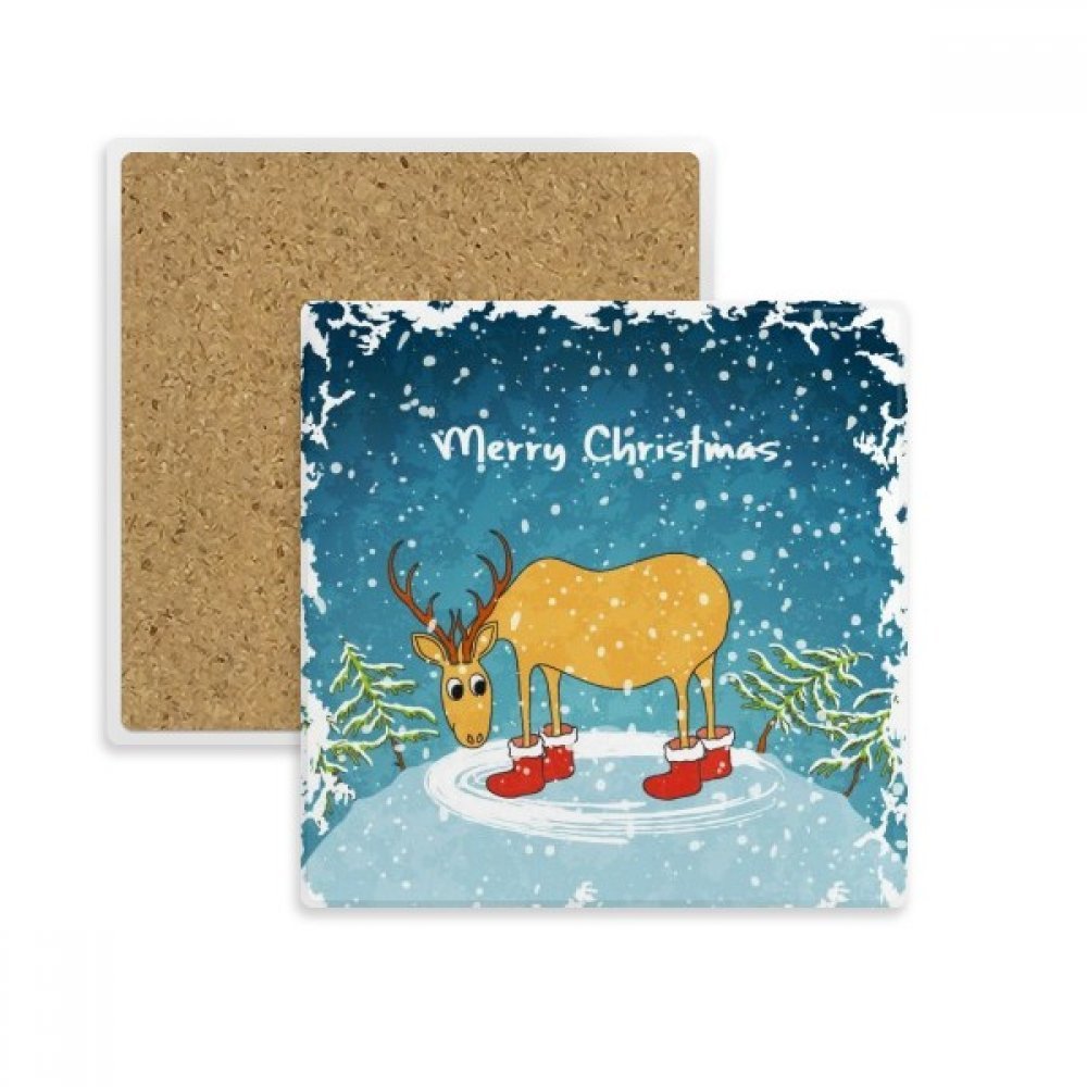 Cadeau de Noël dessous de verre en pierre avec cerf pour proche