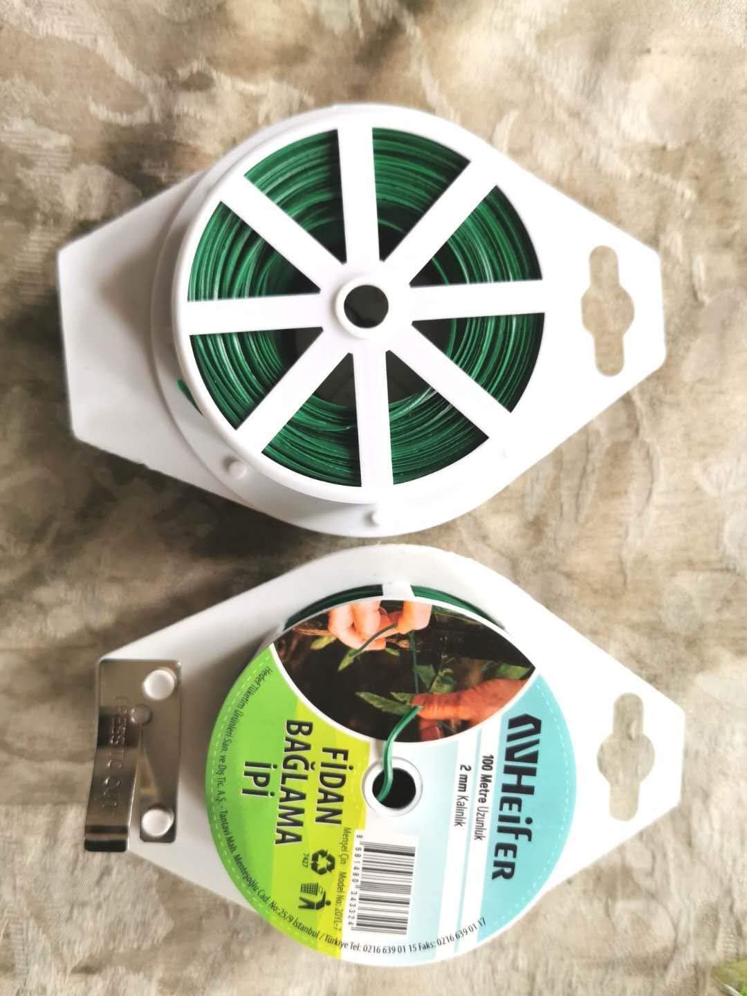 Garden Cord Garden tie line 328ft (100m), Garden Binding line, Green Garden Kink Support line with cutterGreen Coated Garden Plant Ties with Cutter for Gardening and Office Organization, Home : Patio, Lawn & Garden