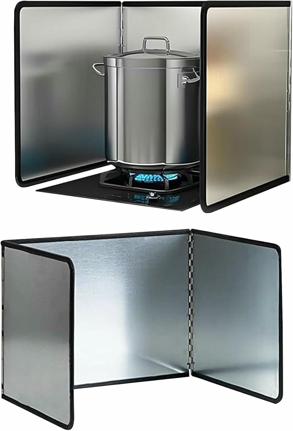 Non-Stick 3 Sided Foldable Grease Splatter Screen, for Frying Stove Top, Oil Splash Insulation Board, for Stove Top and Frying Pan