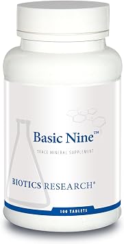 BIOTICS RESEARCH Basic Nine Whole Food Sourced Rare Trace Minerals 100 Tabs