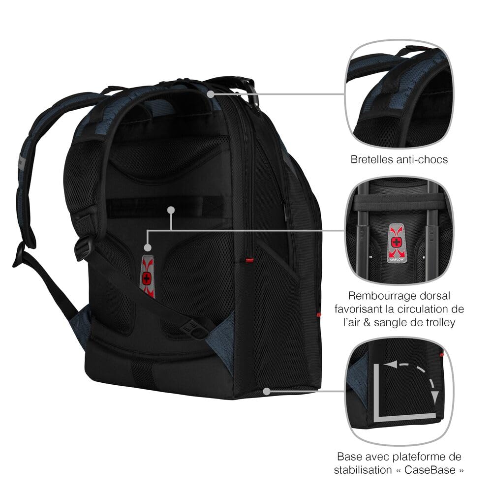 Wenger IBEX Sac à dos pour ordinateur portable avec poche dédiée pour tablette, bretelles absorbant les chocs, organiseur essentiel et poignée ergonomique renforcée