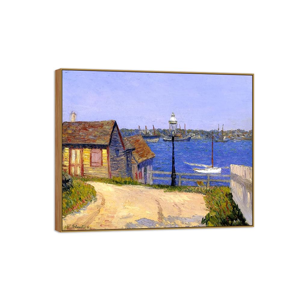 SDYSKKUG William Glackens Canvas Wall Art Prints for Living Room. Castle 48x40cm Wood Frame