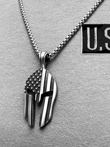 Armed & Dangerous Military Men's T-Shirt Spartan Necklace, Gifts Set for Him4